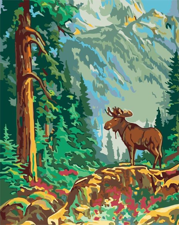 Картина по номерам «Лось в лесу»