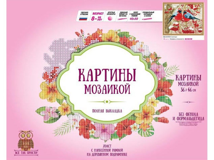 Алмазная вышивка «Снегири» — картинка 2