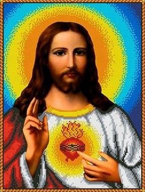 Рисунок на ткани «Святое сердце Иисуса»