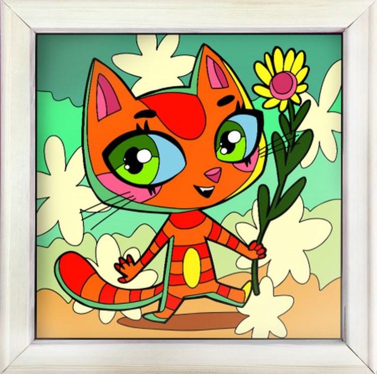 Картина по номерам «Цветочный кот» — картинка 3