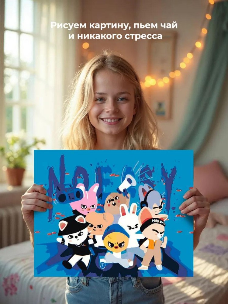 Картина по номерам «Stray Kids Стрей Кидс KPOP кпоп: Аниме» — картинка 6