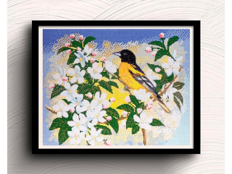 Алмазная вышивка «Цветы и птица» — картинка 2