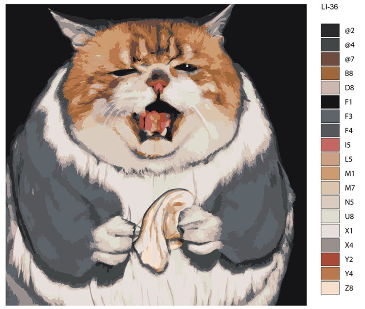 Картина по номерам «Печальный толстый котик» — картинка 2