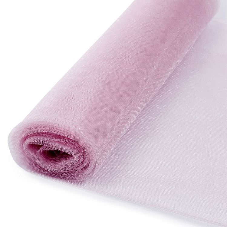 Фатин Kristal средней жесткости, блестящий, 5 м, ширина 300 см, 100% полиэстер, цвет: розовый — картинка 3