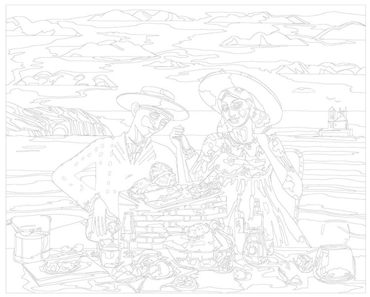 Картина по номерам «Море: Изысканный обед на берегу» — картинка 3