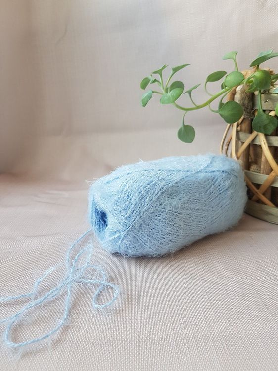 Пряжа Камтекс Хлопок травка (015), голубой, 5 шт. по 100 г — картинка 3