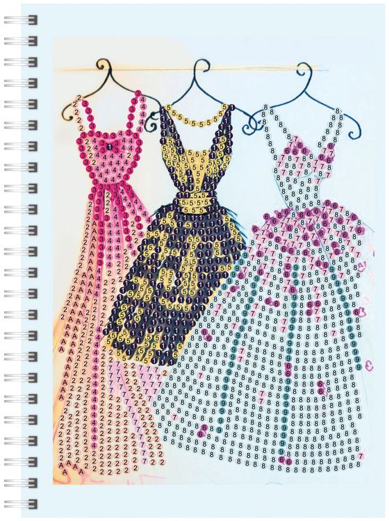 Алмазная мозаика - тетрадь «Платья» — картинка 2