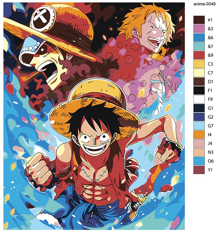 Картина по номерам «Аниме: Герои в шляпах» — картинка 2