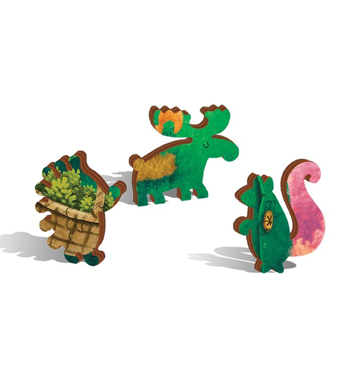 Деревянные пазлы DAVICI «Зеленый медведь» — картинка 5