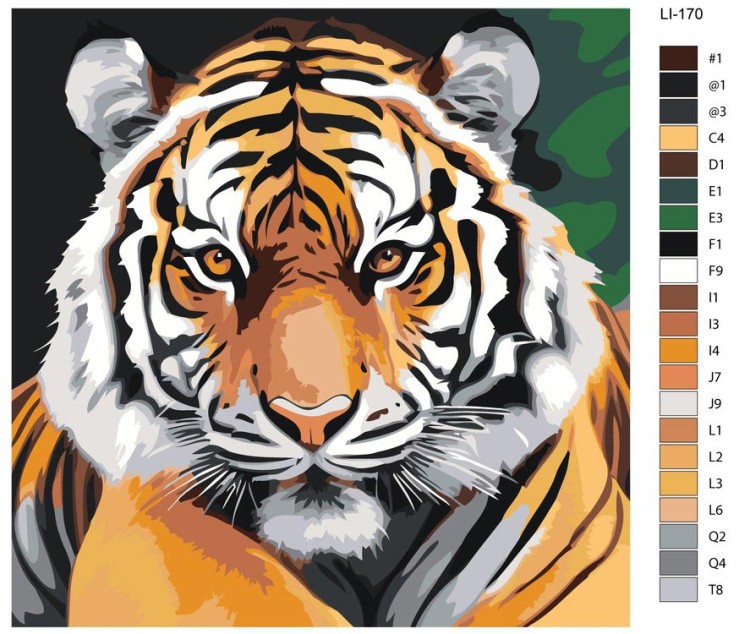 Картина по номерам «Тигр крупным планом» — картинка 2