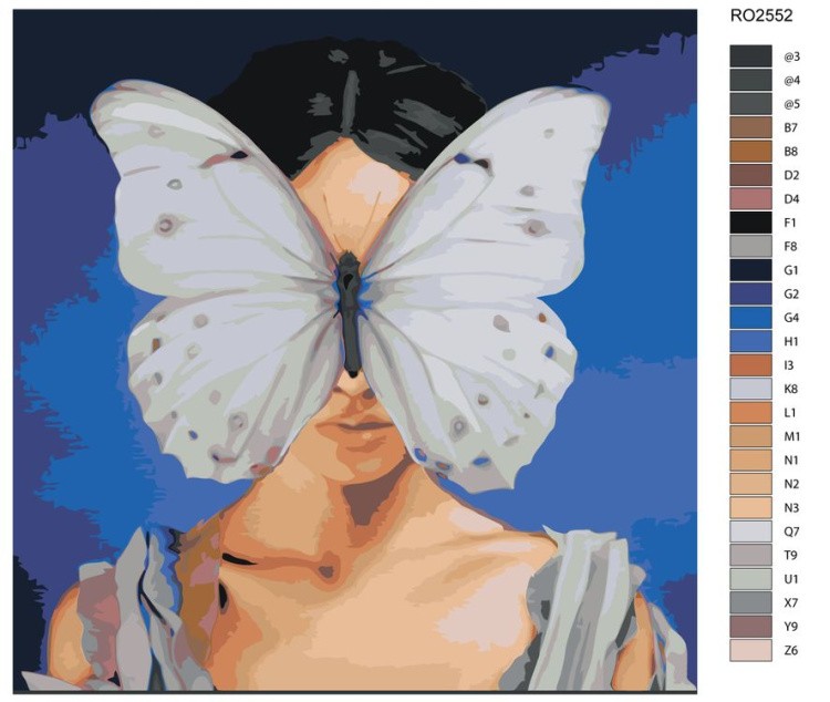 Картина по номерам «Девушка с бабочкой» — картинка 2