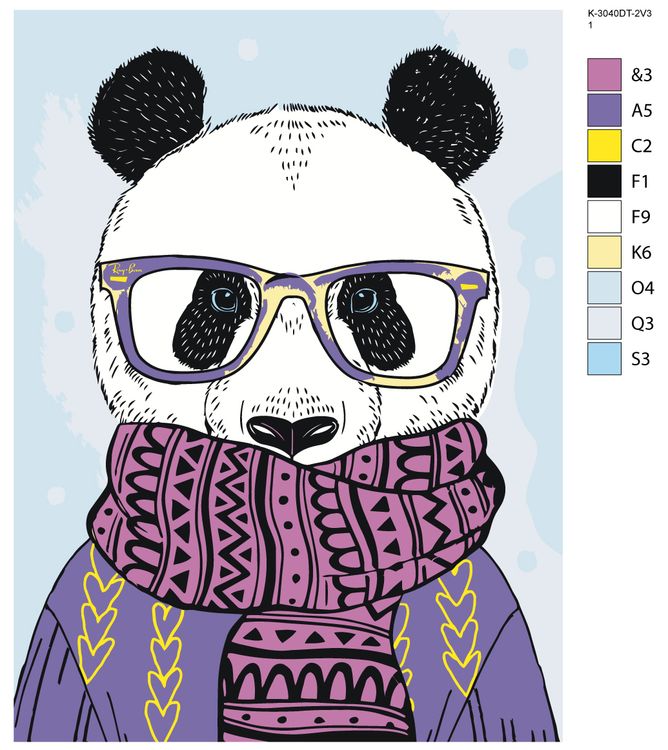 Картина по номерам «Панда в очках» — картинка 2