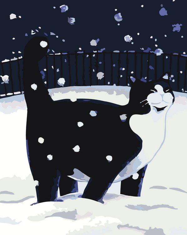 Картина по номерам «Прогулка по снегу»