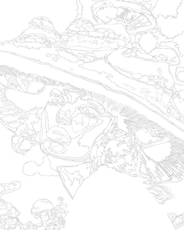 Картина по номерам «Портрет девушки и шляпа-гриб, fashion» — картинка 3