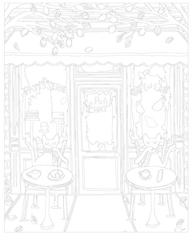 Картина по номерам «Кошки в кафе» — картинка 3