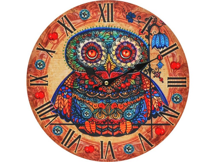 Часы настенные «Волшебная сова с рябиной»
