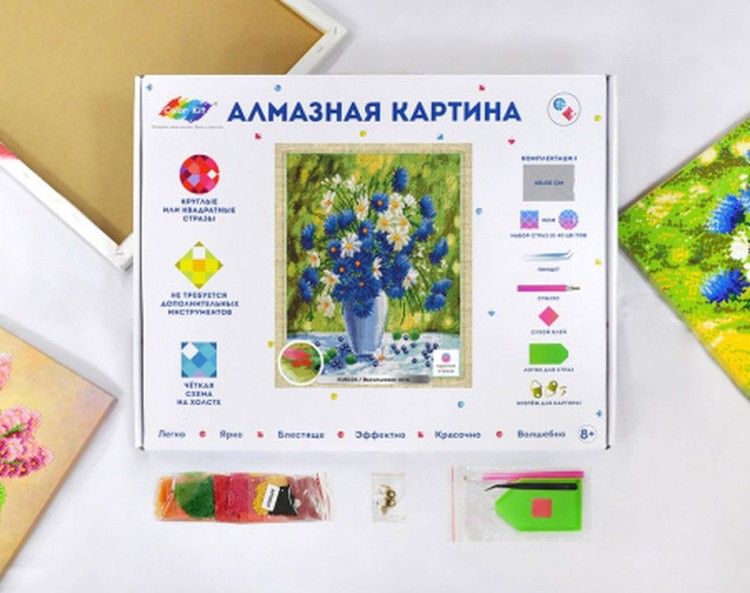 Алмазная вышивка «Васильковое лето» — картинка 2