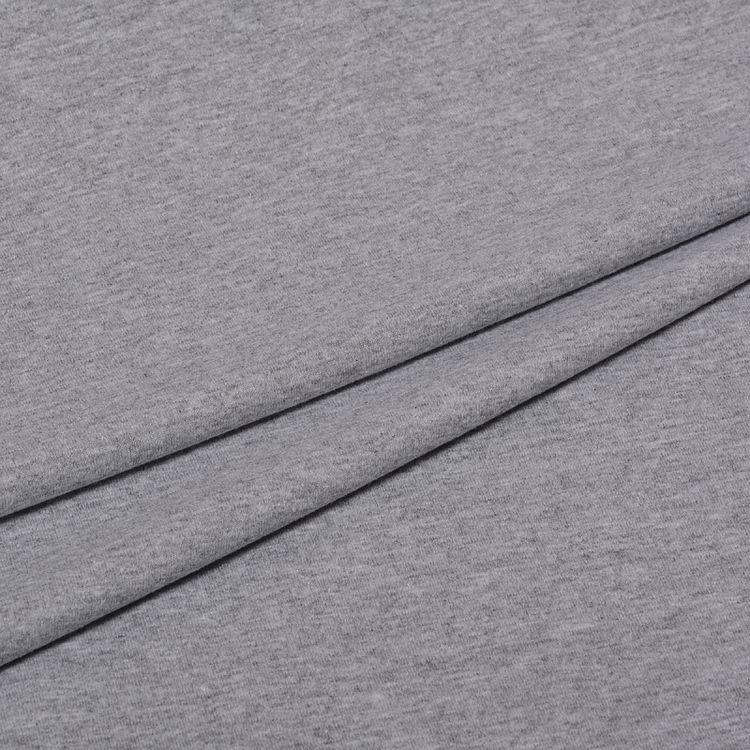Ткань трикотаж Футер 2х нитка, петля с лайкрой, 10 м x 180 см, 240 г/м², цвет: серый меланж, TBY — картинка 3