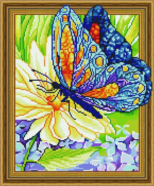 Алмазная вышивка «Бабочка и цветок»