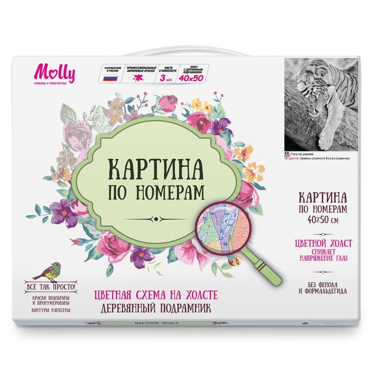 Картина по номерам «Тигр на дереве» — картинка 4