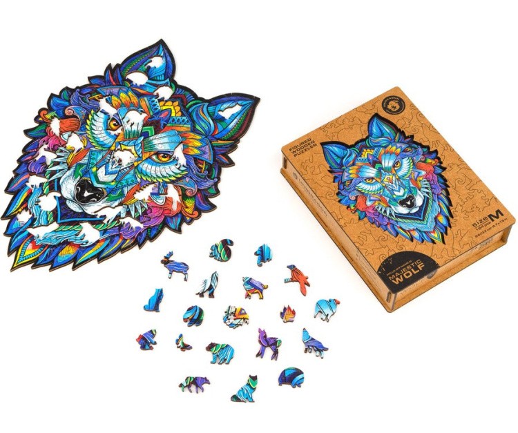 Деревянный пазл Unidragon «Величественный Волк», размер M (А4) — картинка 13