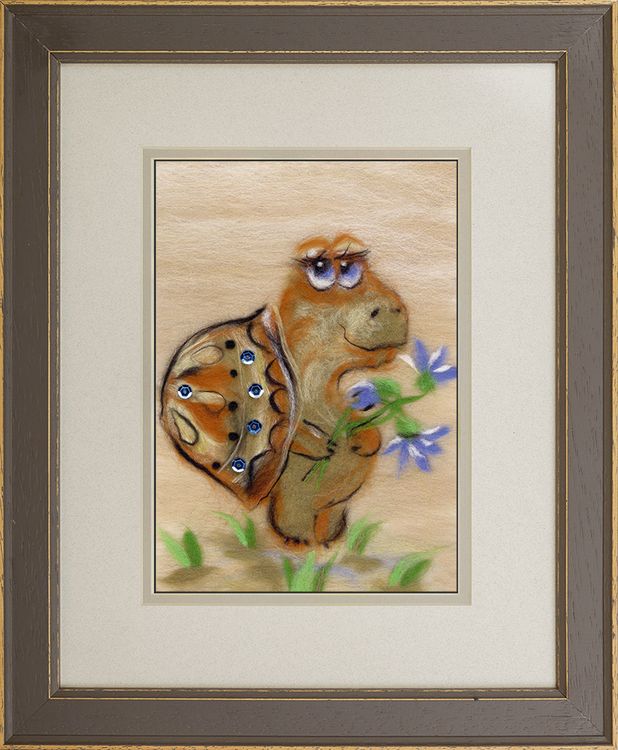 Картина шерстью «Скромная черепашка» — картинка 2