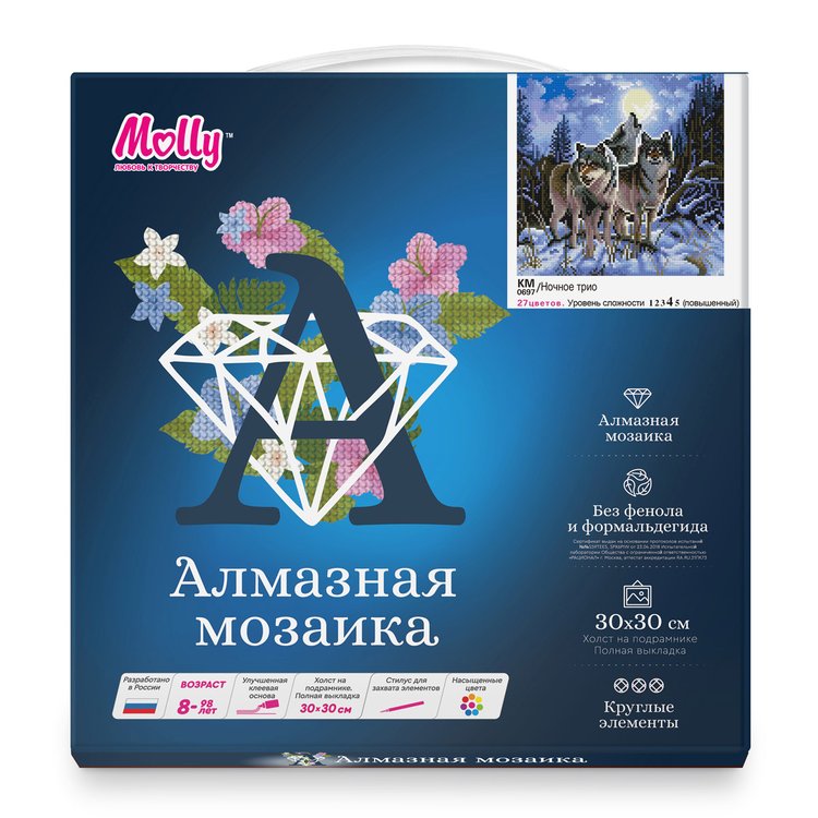 Алмазная вышивка «Ночное трио» — картинка 2