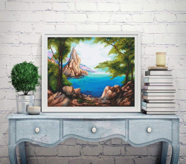 Алмазная вышивка «Морское побережье» — картинка 3