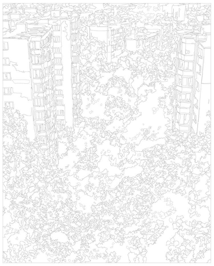 Картина по номерам Панельки родные весна в городе — картинка 3