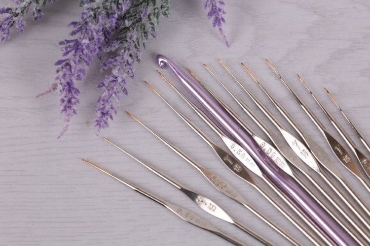 Крючки для вязания, сталь, d 1,1 мм, 12 см, 12 шт. в блистере, Gamma — картинка 3