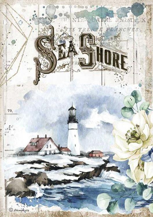 Бумага рисовая «Sea Shore/Морское побережье», 21x29,7 см, Stamperia