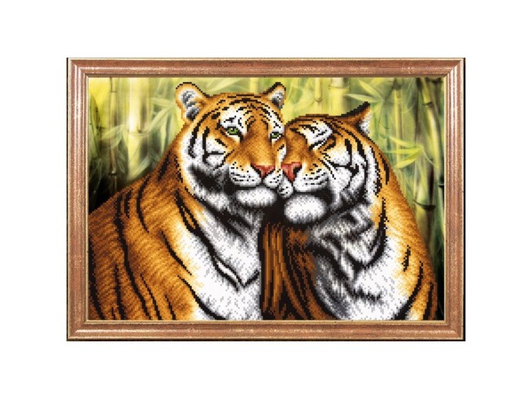 Рисунок на ткани «Пара тигров»