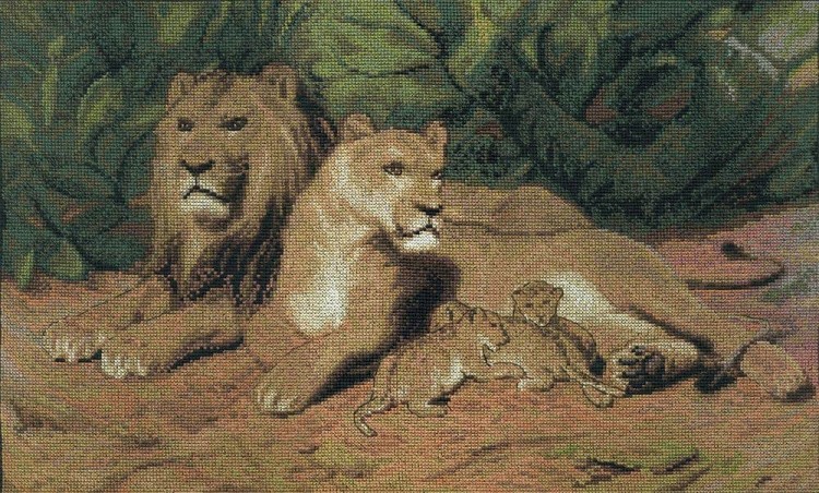 Набор для вышивания «Львиное семейство»