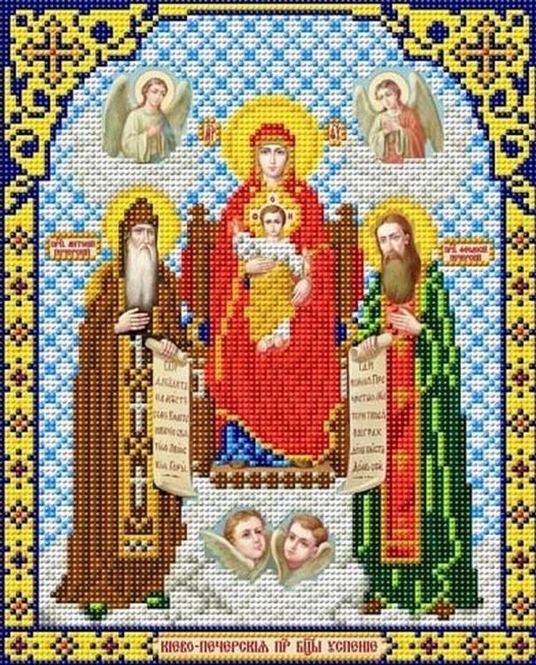 Рисунок на ткани «Богородица Успение»