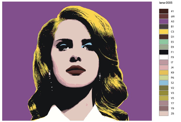 Картина по номерам «Lana Del Rey Лана Дель Рей: Поп-арт» — картинка 2