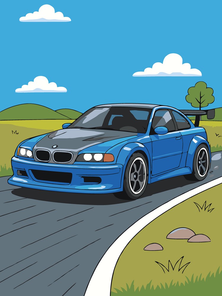 Картина по номерам Гоночная машина БМВ детская