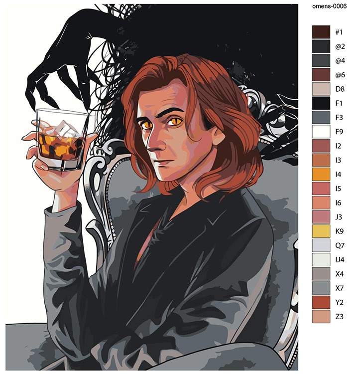 Картина по номерам «Благие знамения: демон Кроули Арт» — картинка 2