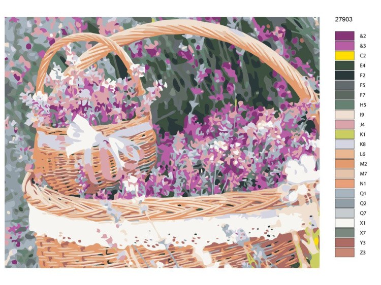 Картина по номерам «Цветы в корзине» — картинка 2