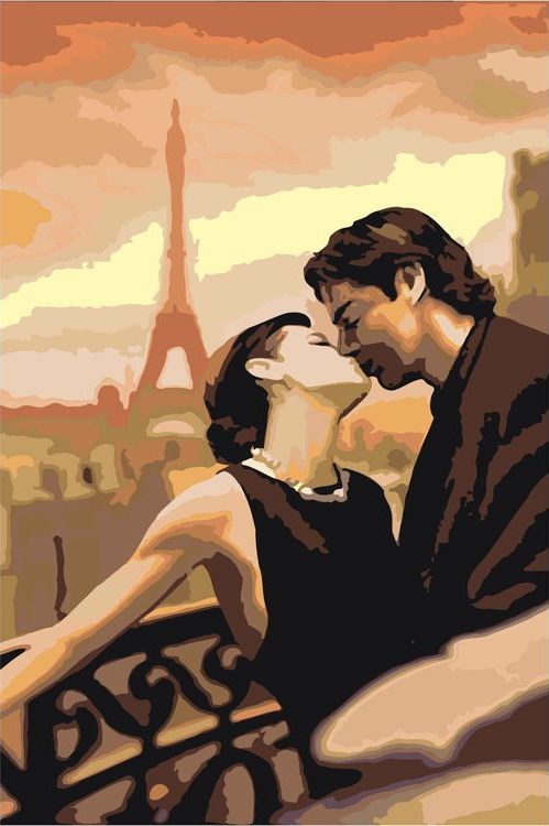 Картина по номерам «Поцелуй в Париже»