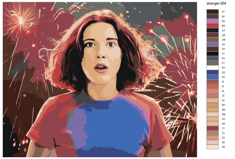 Картина по номерам «Очень странные дела: Одиннадцать - Милли Бобби Браун» — картинка 2