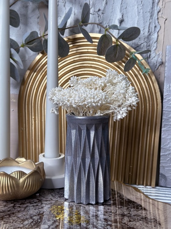 Силиконовый молд - Ваза ребристая, h 10,5 см, 1 шт. — картинка 3