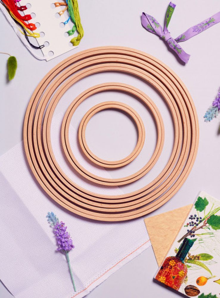 Пяльцы деревянные без винта, диаметр 25 см, h=16 — картинка 2