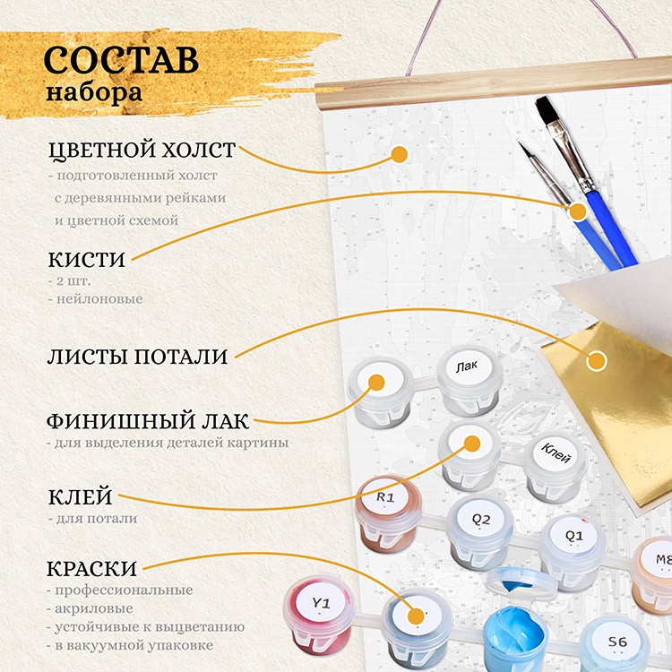 Картина по номерам с поталью «Танец снежной змеи» — картинка 2