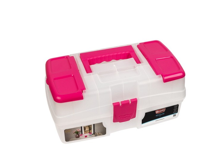 Ящик для хранения мелочей Plastic Republic, цвет: прозрачный, розовый