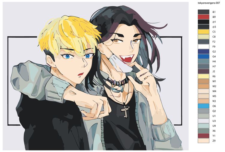 Картина по номерам «Аниме Токийские Мстители: Баджи Кейске и Чифую Мацуна» — картинка 2