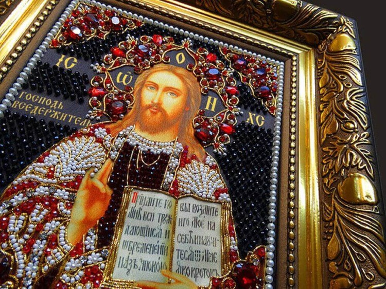 Набор вышивки хрустальными камнями «Вседержитель» (красный) — картинка 9