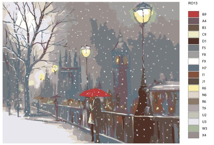 Картина по номерам «Зимнее свидание» — картинка 2