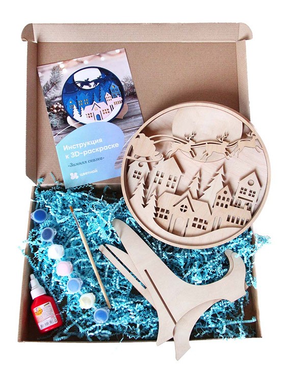 3D пазл-раскраска «Зимняя сказка» — картинка 2