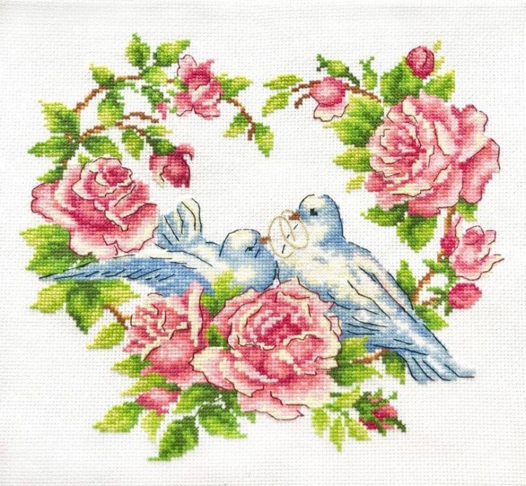 Набор для вышивания «Любовь и голуби»