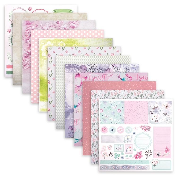 Бумага для скрапбукинга 30х30 см «Нежность природы», 12 дизайнов — картинка 2